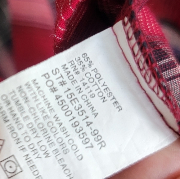 Men's Plains Westernwear Red Plaid Snap Button Down Size Medium - Picture 5 of 5